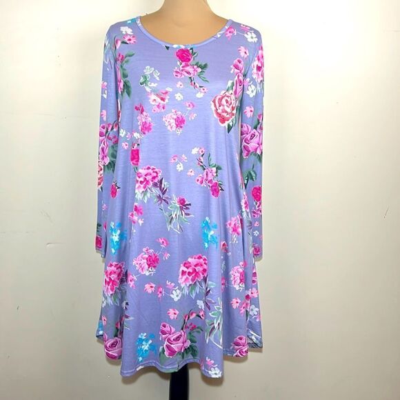 SheShow floral long sleeve dress with pockets. Size medium - Picture 1 of 9